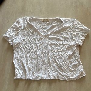 White V-neck Crop Top